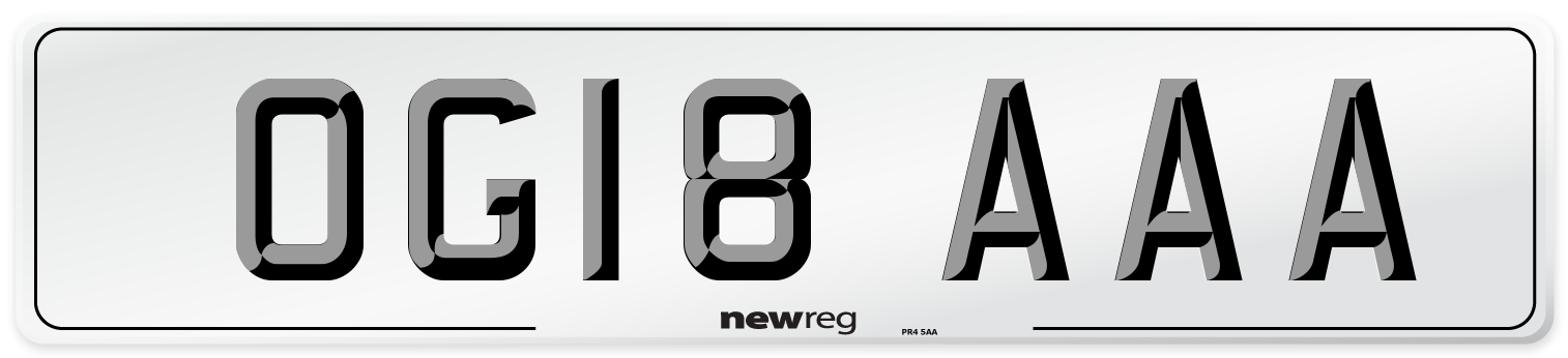 OG18 AAA Number Plate from New Reg